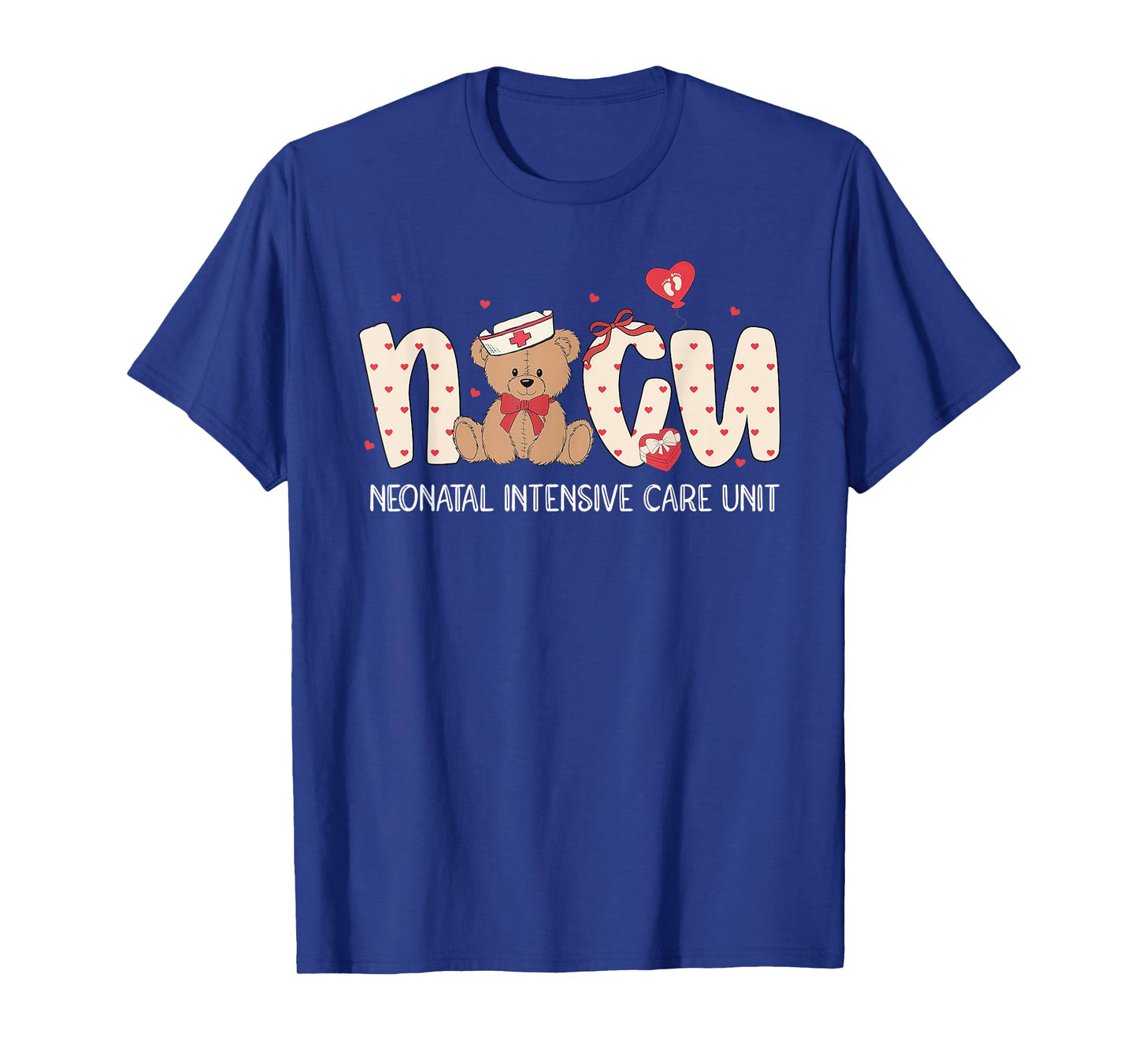 NICU Nurse Valentines Cute Bear Neonatal Intensive Care Unit T-Shirt