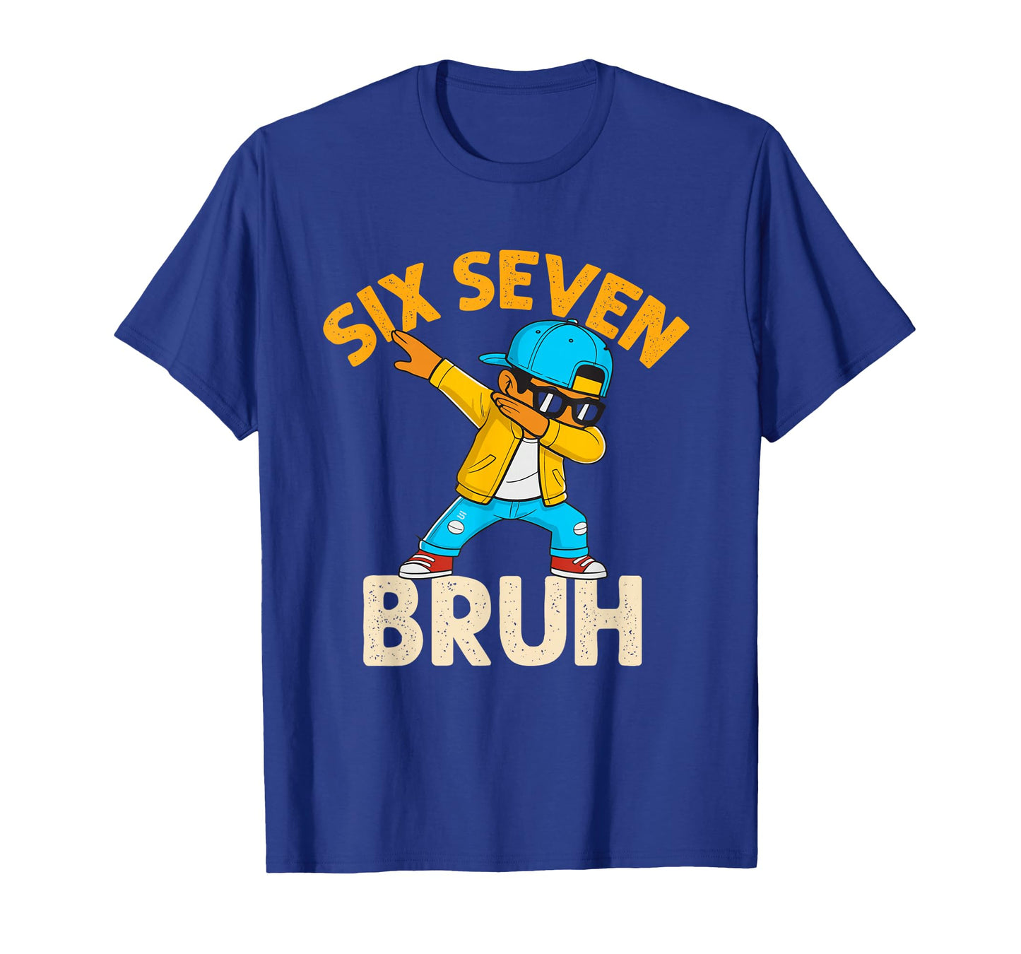 Dabbing Six Seven Bruh Kids 67 Meme 6 7 Numbers Funny Boys T-Shirt