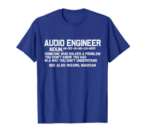 Audio Engineer Diffenition Recording Studio Volume Programme T-Shirt