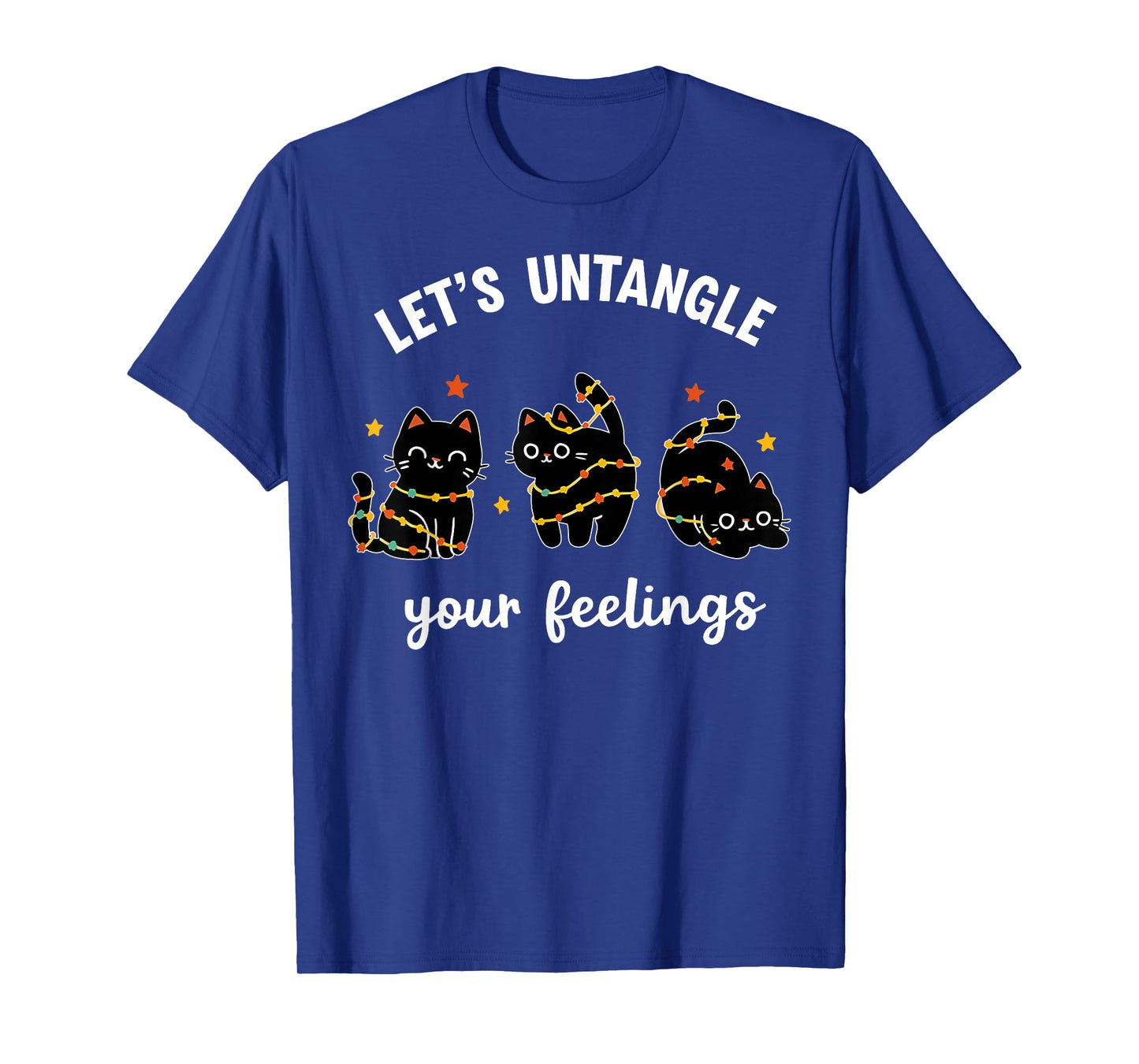 Let's Untangle Your Feelings School Counselor Christmas Cats T-Shirt