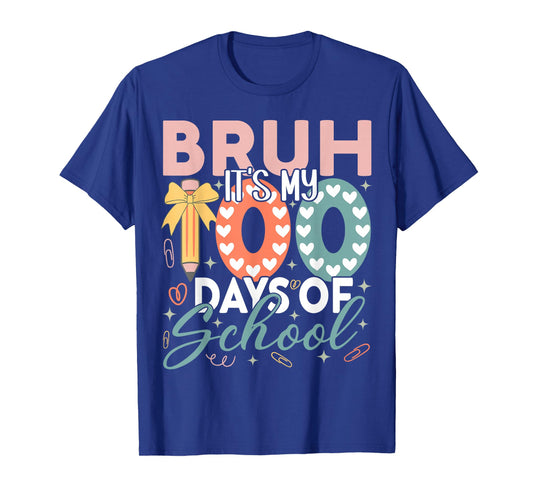 Bruh Its My 100 Days of School 100th Day of School Boys Kids T-Shirt