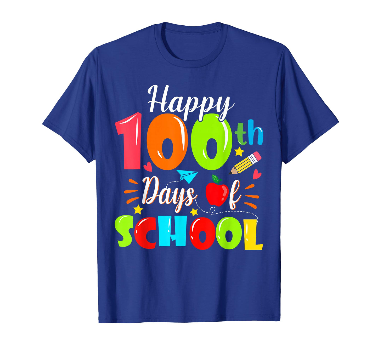 Happy 100th Day of School Funny Teachers Sudents Kids T-Shirt