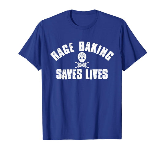 Rage Baking Saves Live Skull Funny Baker Cook Chef T-Shirt