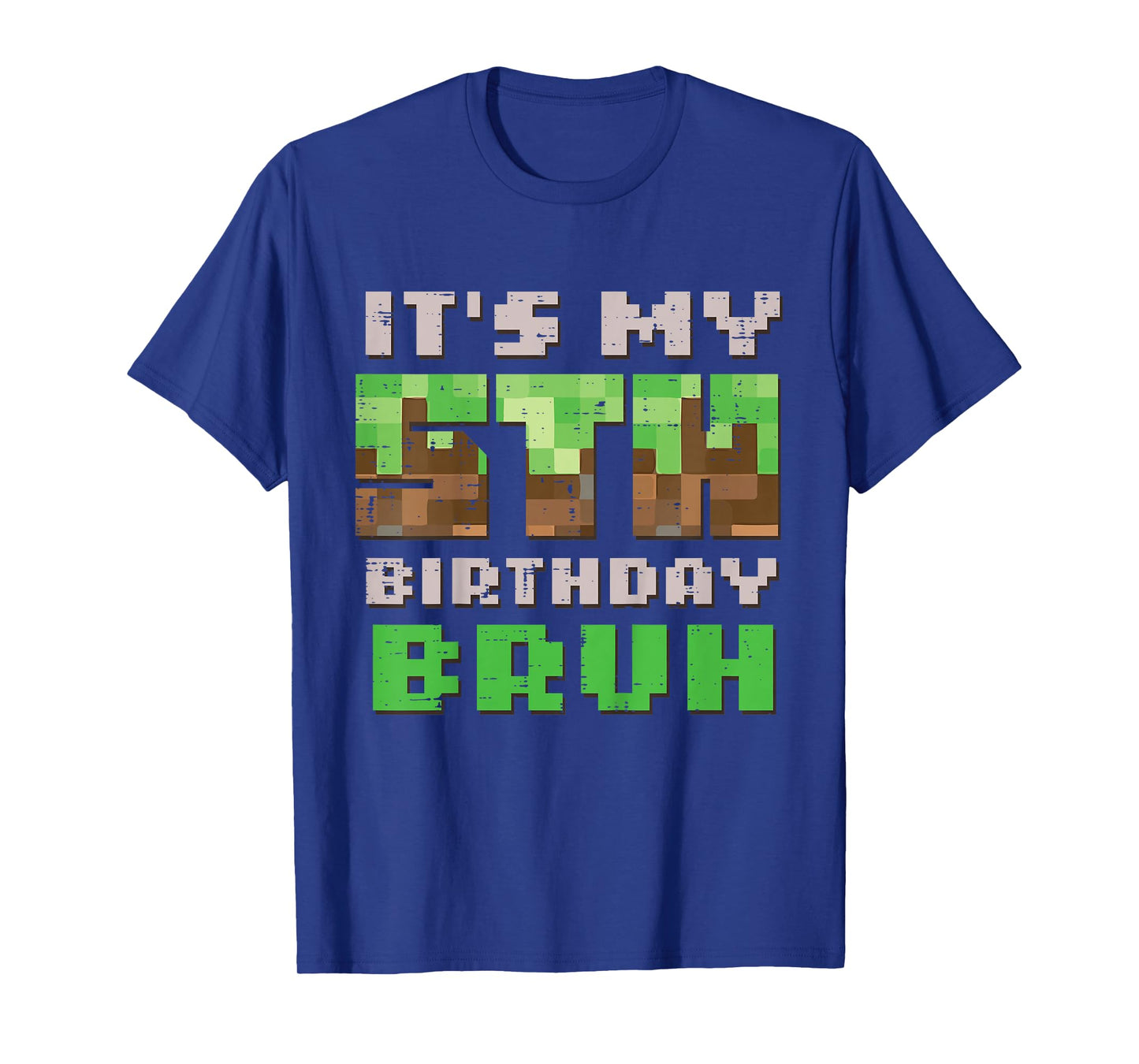 Kids Its My 5th Birthday Bruh Pixel Gamer 5 Bday Gaming Boys Kids T-Shirt