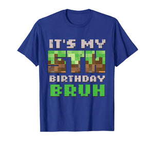 Kids Its My 5th Birthday Bruh Pixel Gamer 5 Bday Gaming Boys Kids T-Shirt