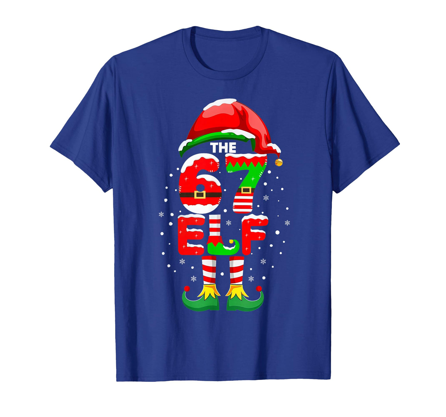 The 67 Elf Christmas Funny 6 7 Six Seven Meme Matching Xmas T-Shirt