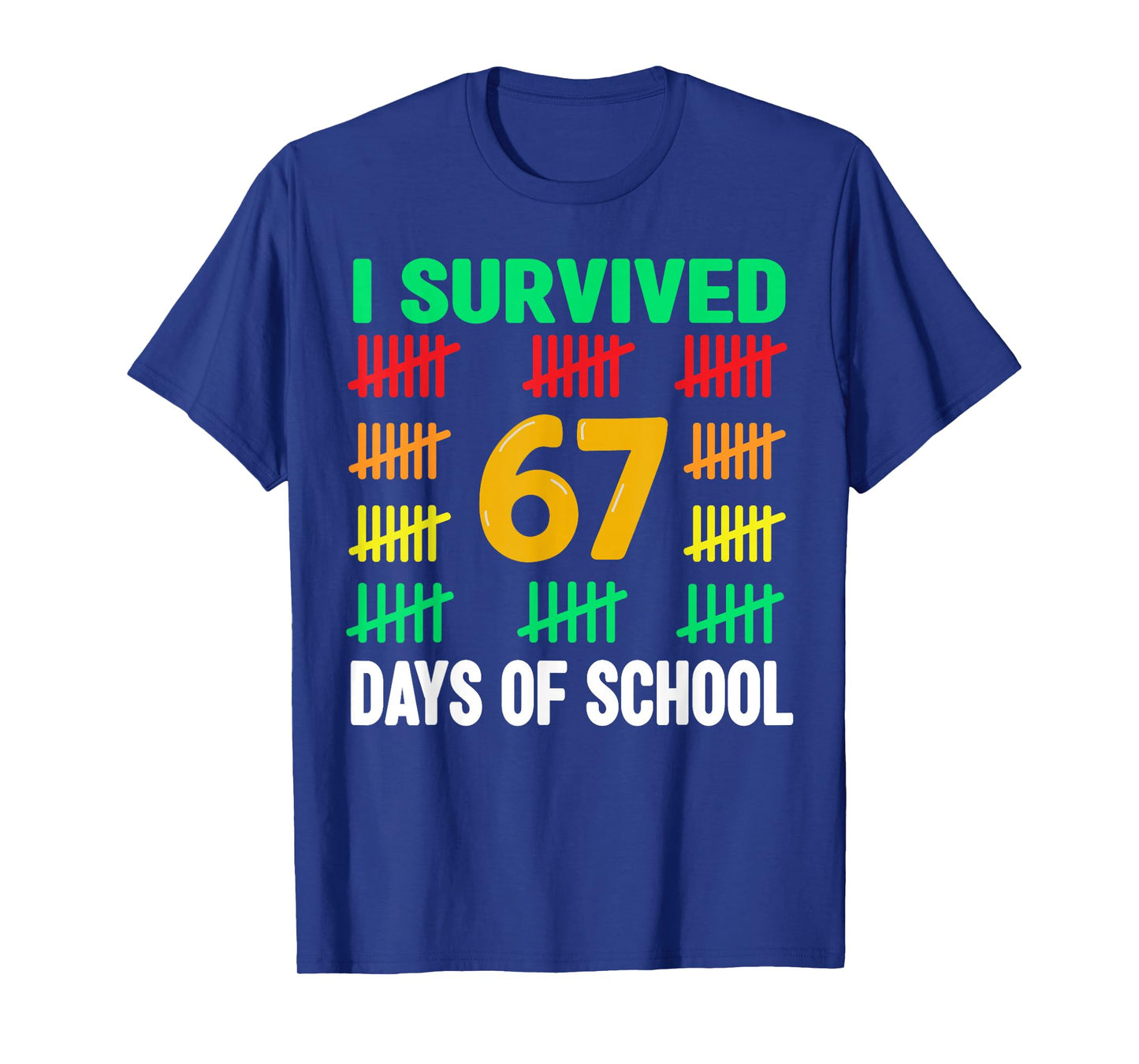 I Survived 67 Days of School 6 7 Shirt Kids 67 Boys 6-7 Meme T-Shirt
