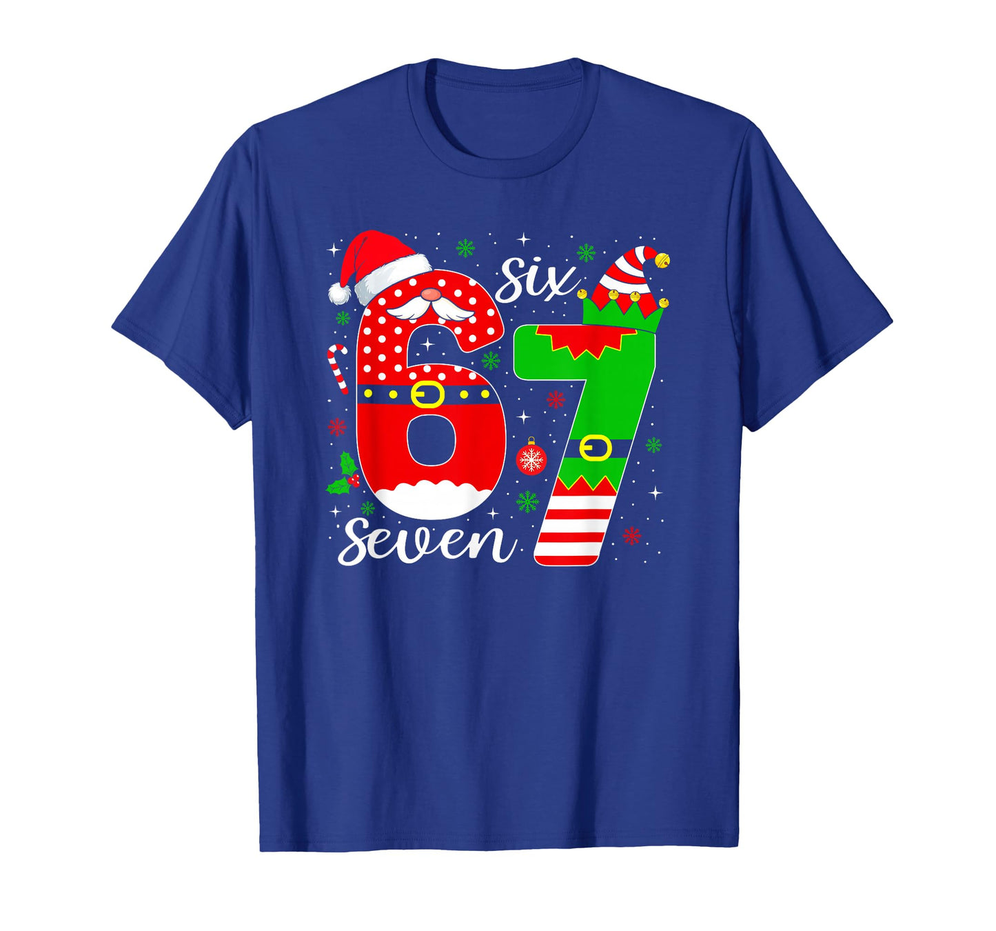Number 67 Matching Six Seven 6 7 Meme 6-7 Christmas Pajamas T-Shirt