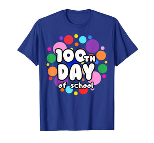 100th Day of School Colorful Dots Design for Kids Teachers T-Shirt