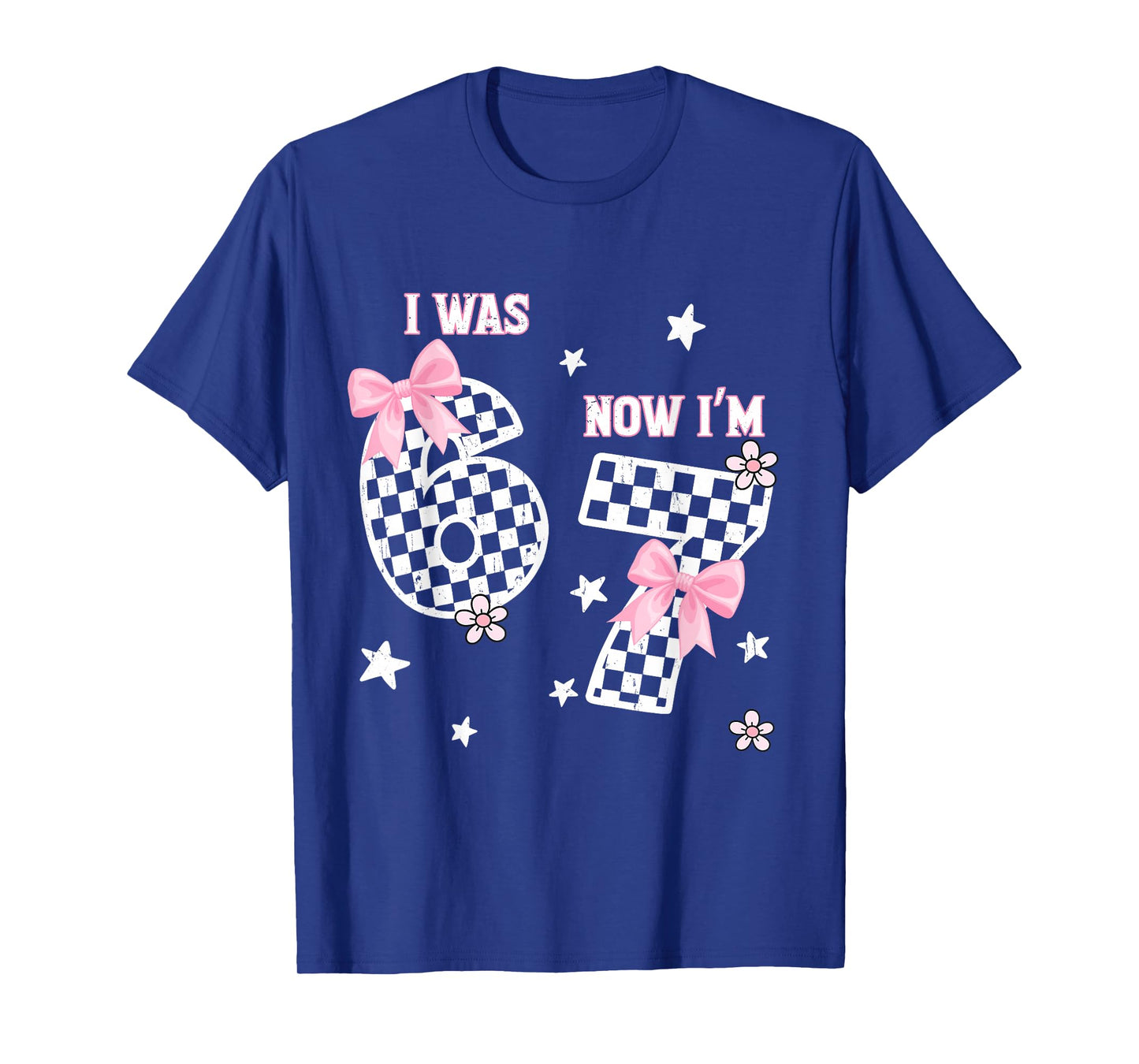 I was 6 Now I'm 7 Year Old Bday Coquette Bow 67 Birthday T-Shirt