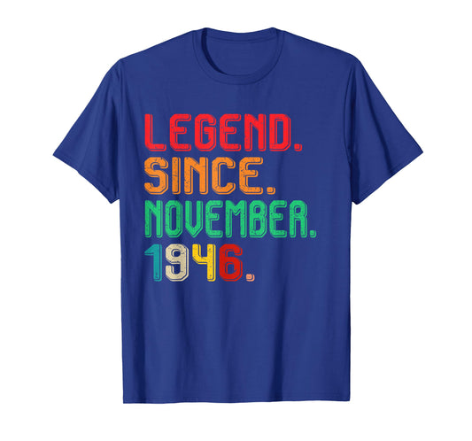 Legend November 1946 79th Birthday Men Women 79 Year Old T-Shirt