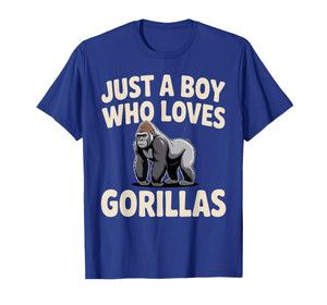 Gorilla Art for Boys Men Kids Ape Zoo Animal Gorilla Lover T-Shirt