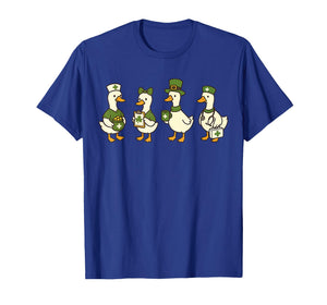 St Patricks Day Goose Registered Nurse RN Nursing Shamrock T-Shirt