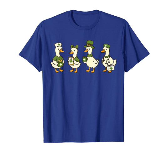 St Patricks Day Goose Registered Nurse RN Nursing Shamrock T-Shirt