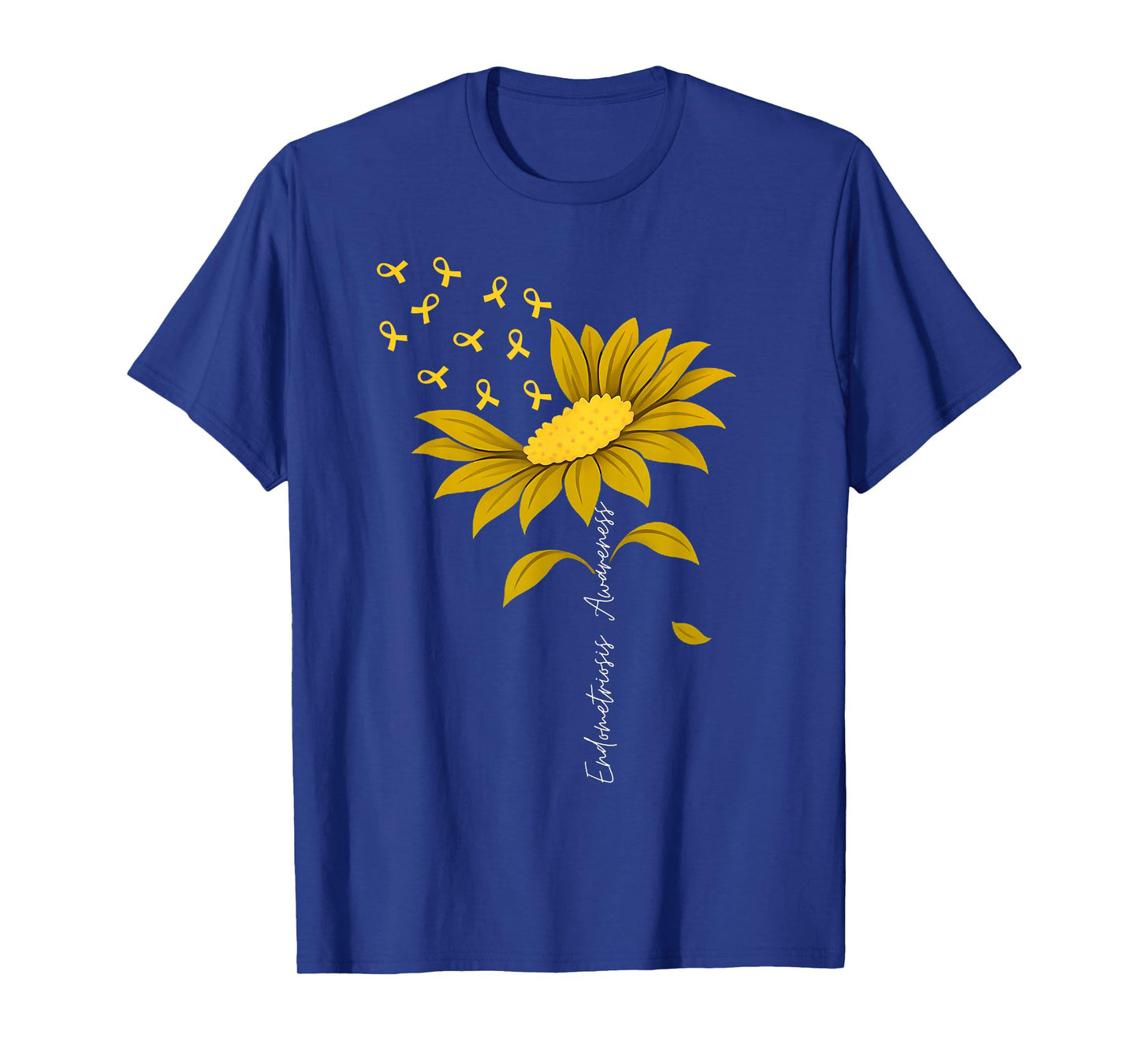 Endometriosis Awareness Month Sunflower Yellow Ribbon T-Shirt