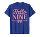 Hello Nine Est 2016 Coquette Bow 9th Birthday Girls Kids T-Shirt