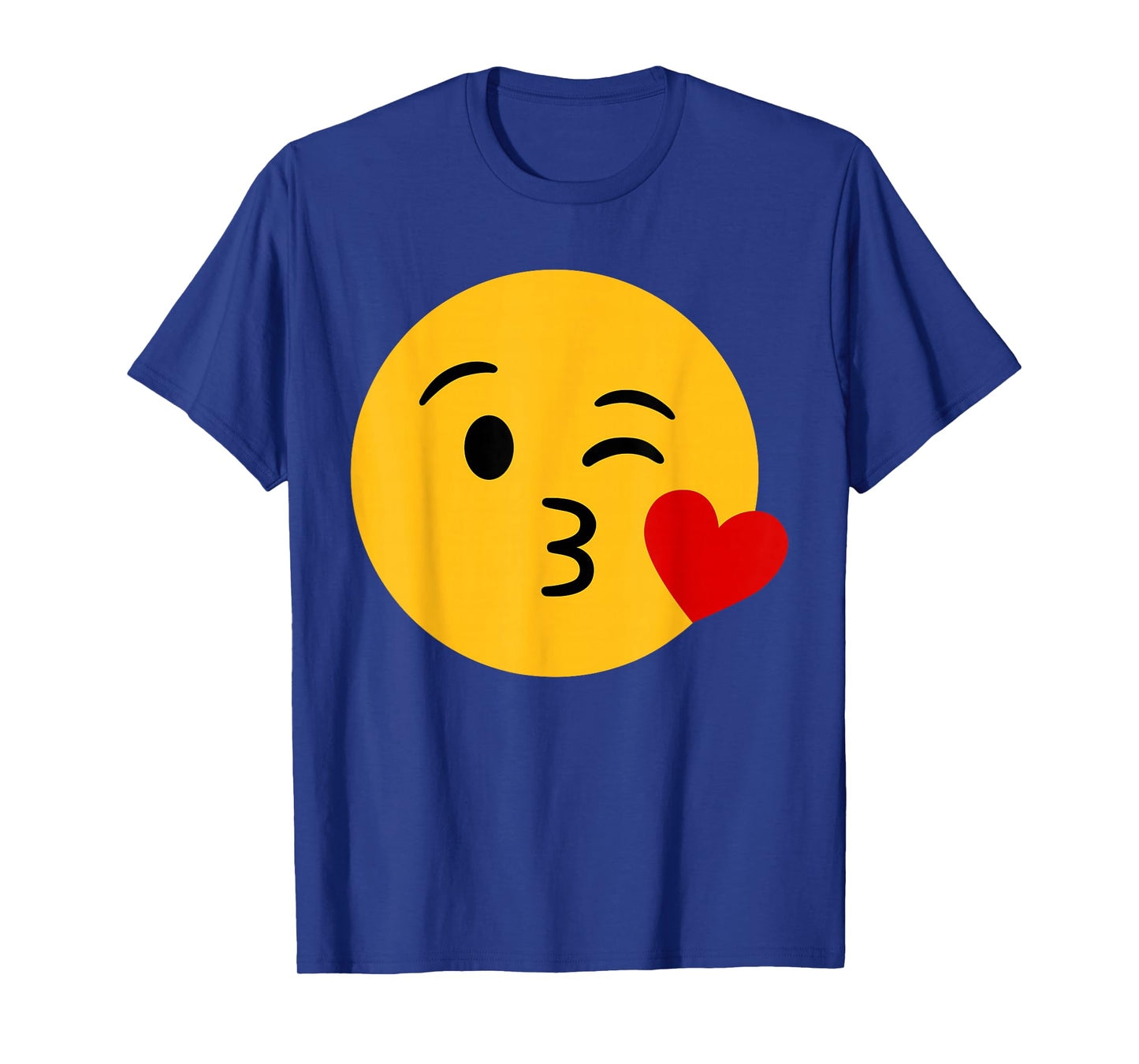 Funny Emoticon Happy Face Cute Winking Lips Blowing Kiss T-Shirt
