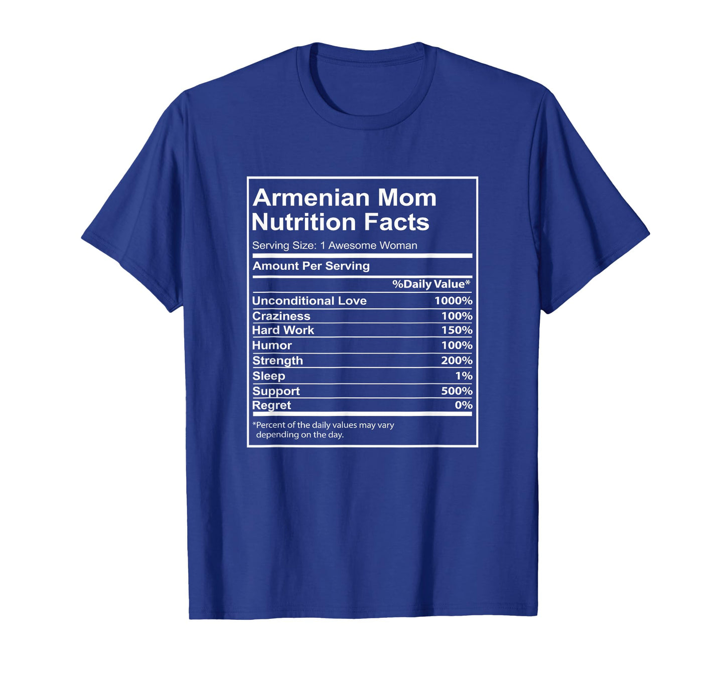 Armenian Mom Nutrition Facts Funny for Armenian Mom T-Shirt