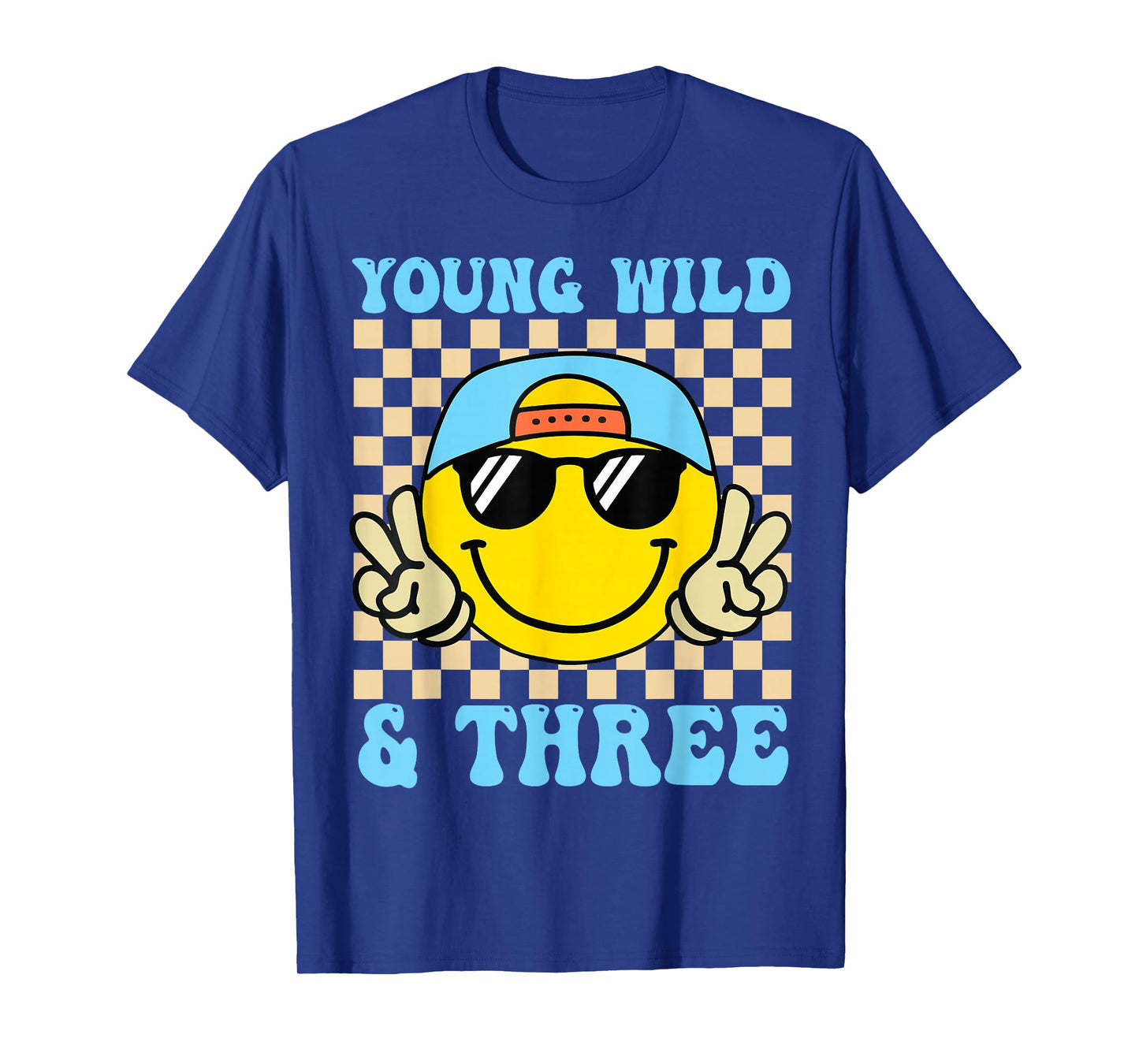 Kids Young Wild and Three 3rd Birthday Boy 3 Year Old T-Shirt