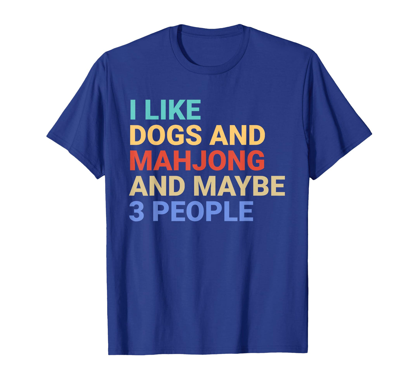 Retro I Like Dogs and Mahjong Lover Funny T-Shirt