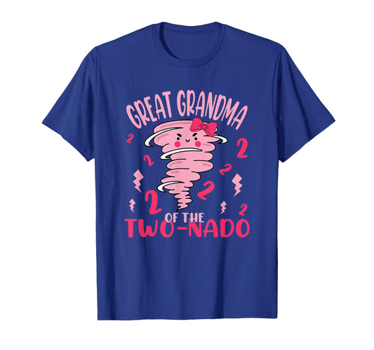 Great Grandma of The Two-nado Tornado Theme 2nd Birthday T-Shirt