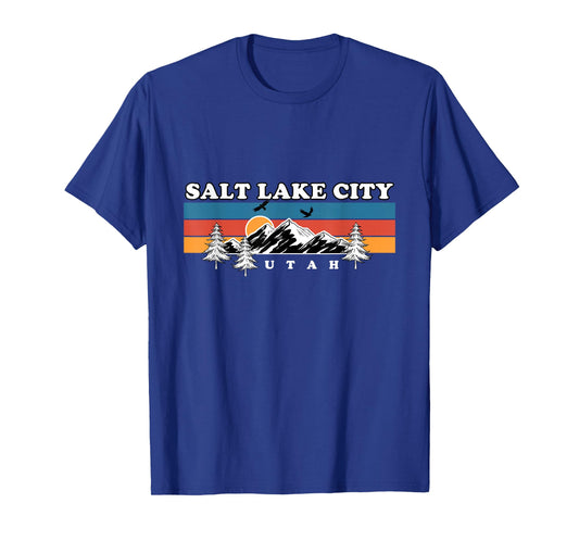 Salt Lake City Mountains Hiking Vintage Utah Travel T-Shirt