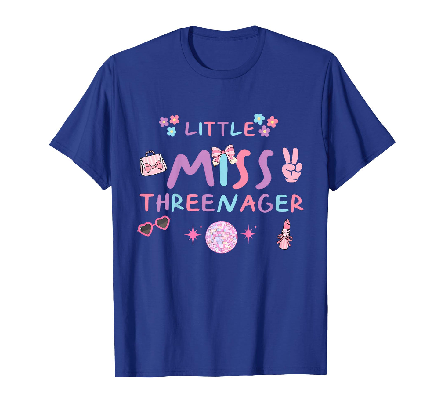 Funny Threenager Happy 3rd Bday Party Gifts 3 Years Old Girl T-Shirt