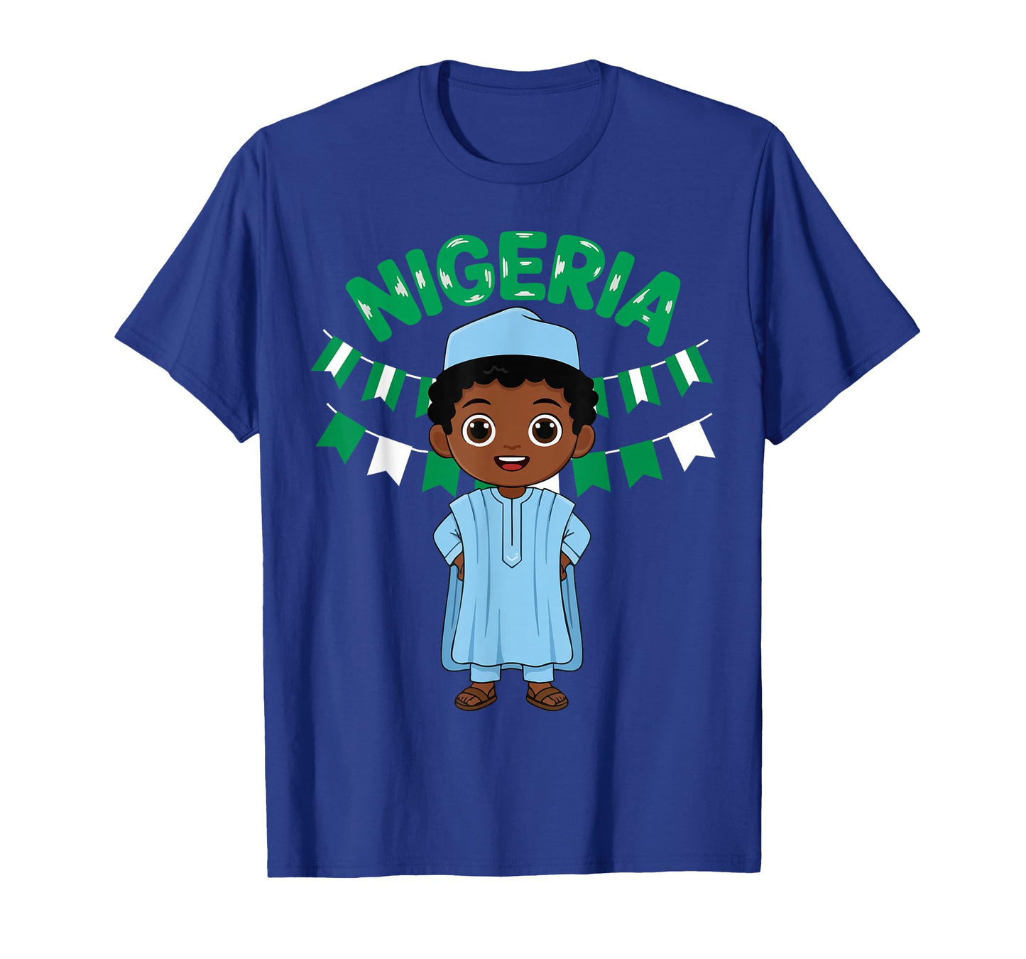 Nigeria Nigerian Boy Traditional Outfit Wear Flag Heritage T-Shirt