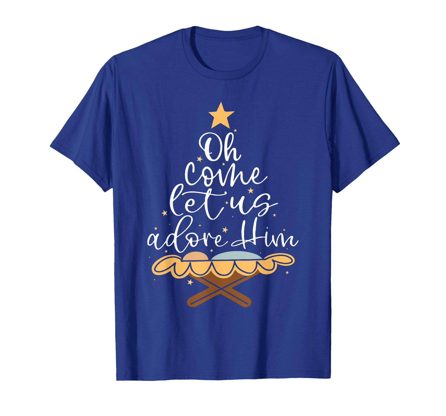 Oh Come Let Us Adore Him Christian Jesus Christmas Pajamas T-Shirt