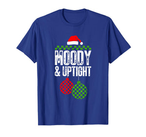 Retro Merry and Bright Moody and Uptight Couples Christmas T-Shirt