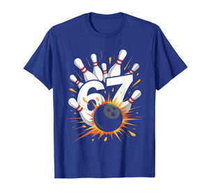 Bowling Ball 67 Six Seven Alpha Slang 6 7 Meme Kids Teacher T-Shirt