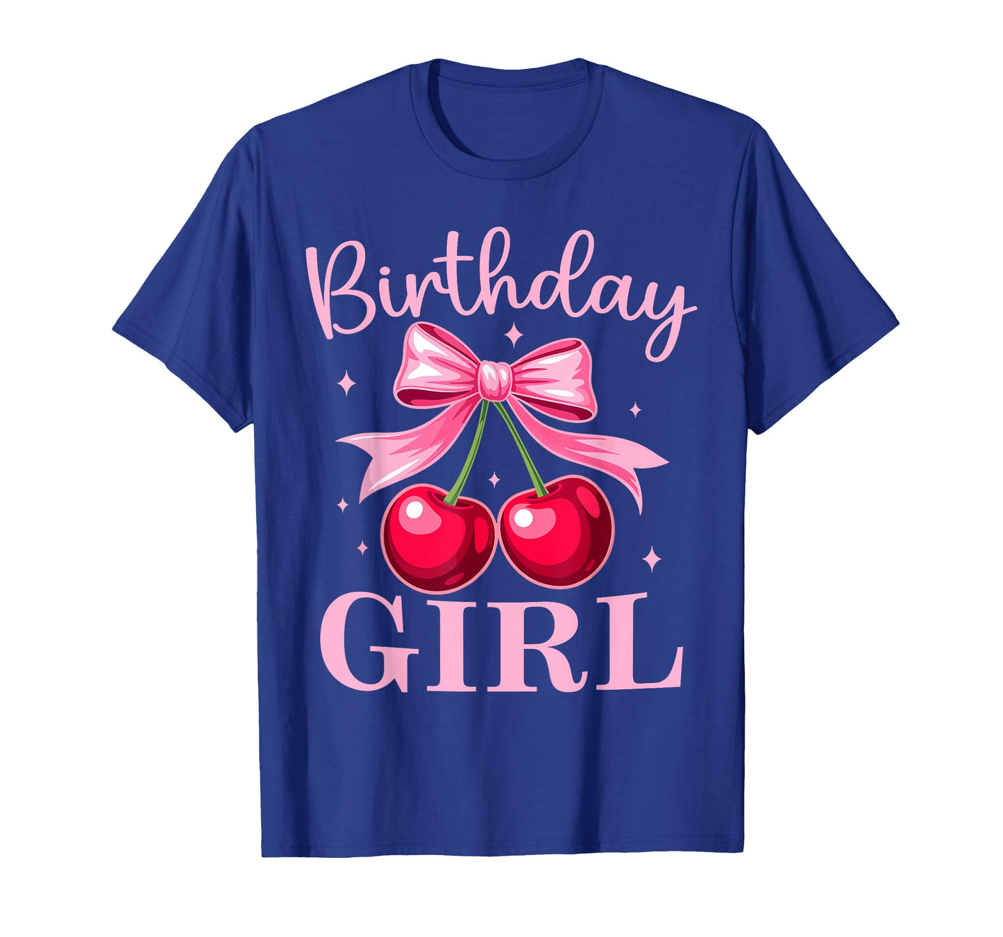Birthday Girl Coquette Bow Cherry Birthday Girls Women T-Shirt