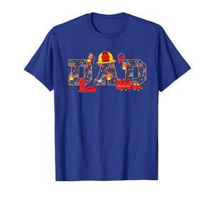 Dad Birthday Boy Fire Truck Firefighter Family Birthday T-Shirt