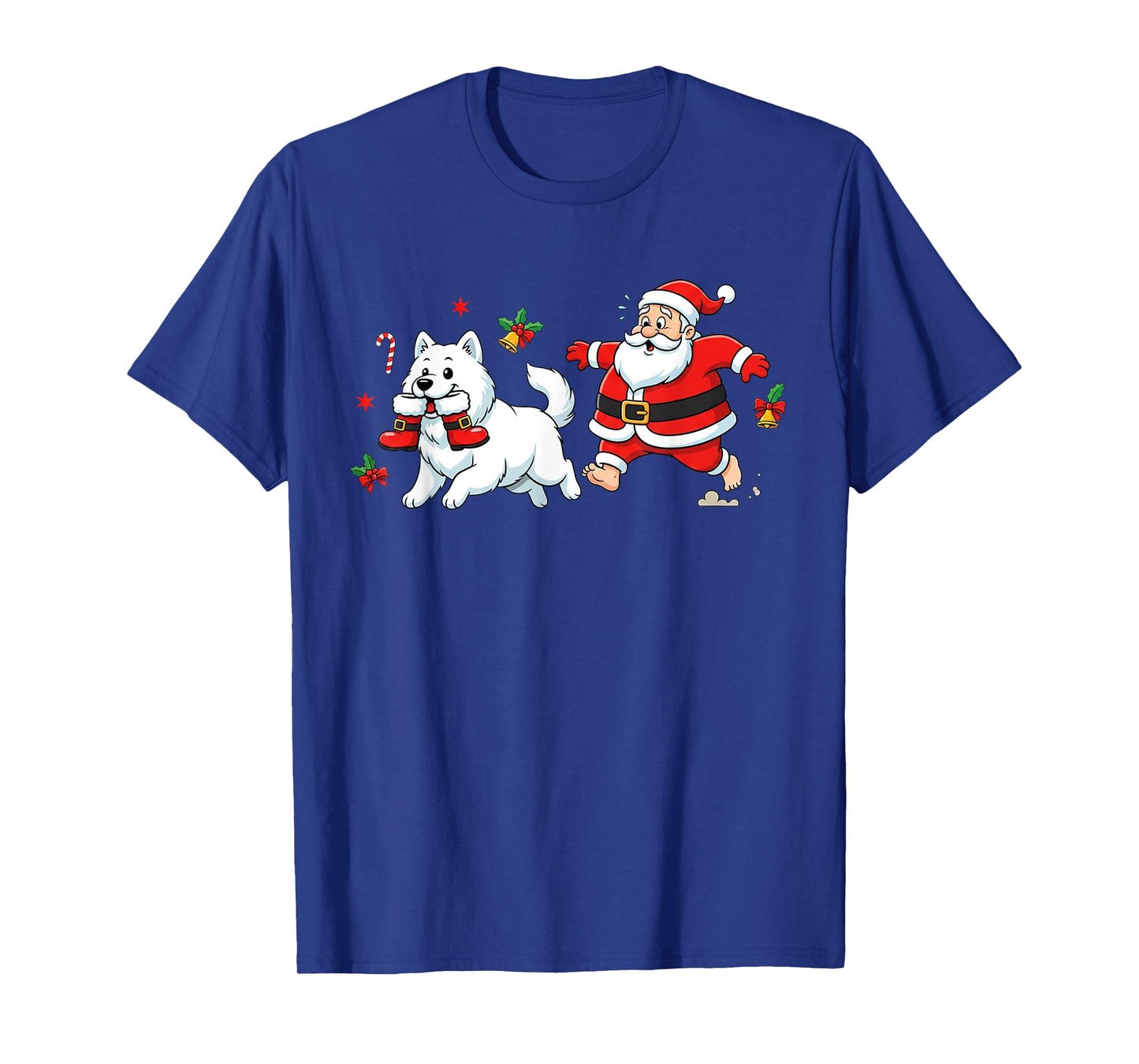 Funny Samoyed Santa Claus Boots Christmas Womens Mens Kids T-Shirt