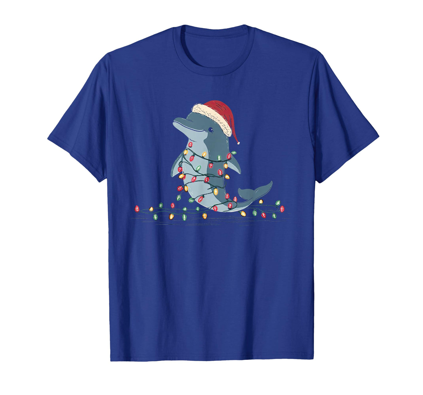 Funny Dolphin Christmas Graphics Animal Lights Lover T-Shirt