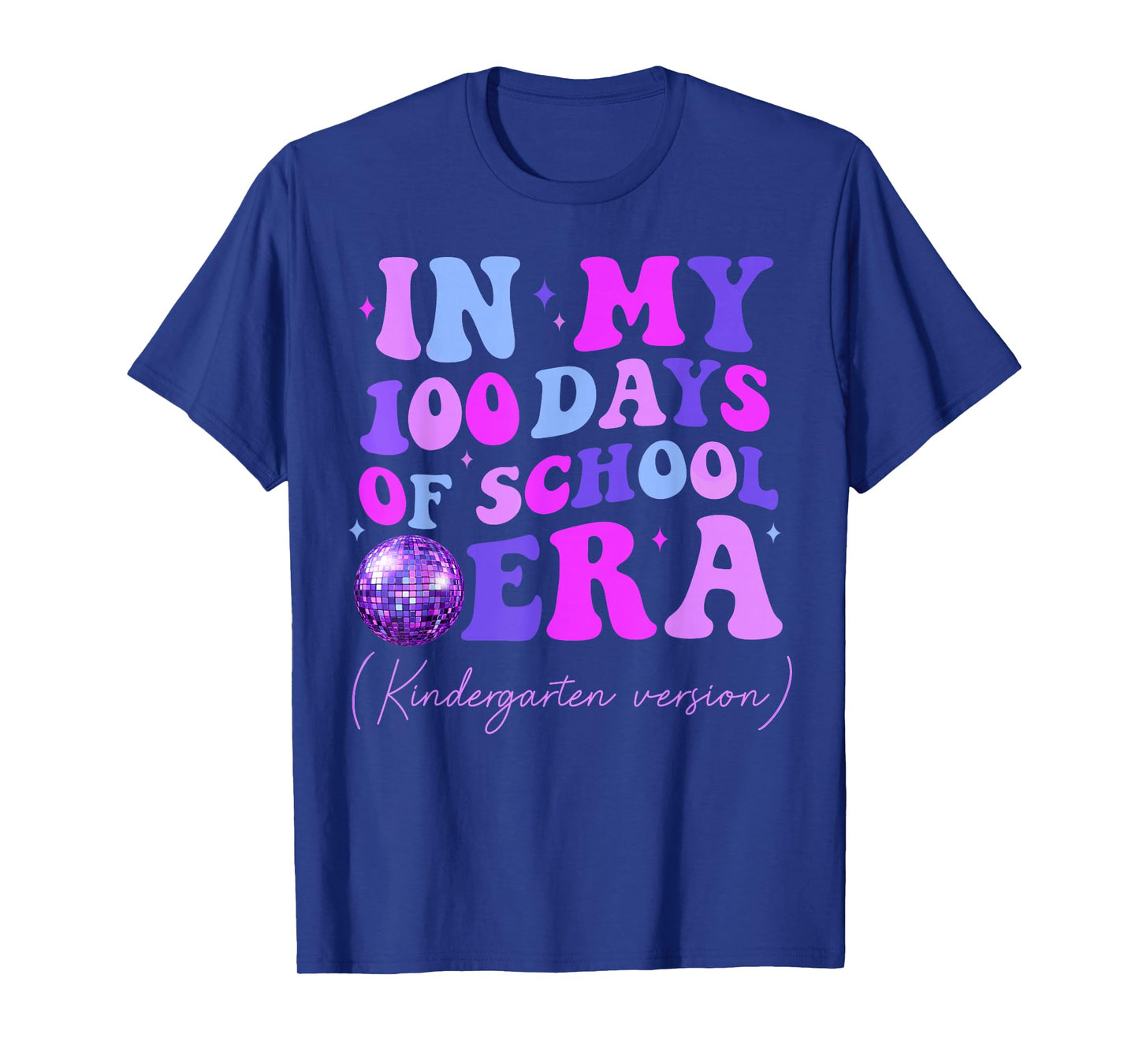 in My 100 Days of School Era Kindergarten Groovy Teacher Kid T-Shirt
