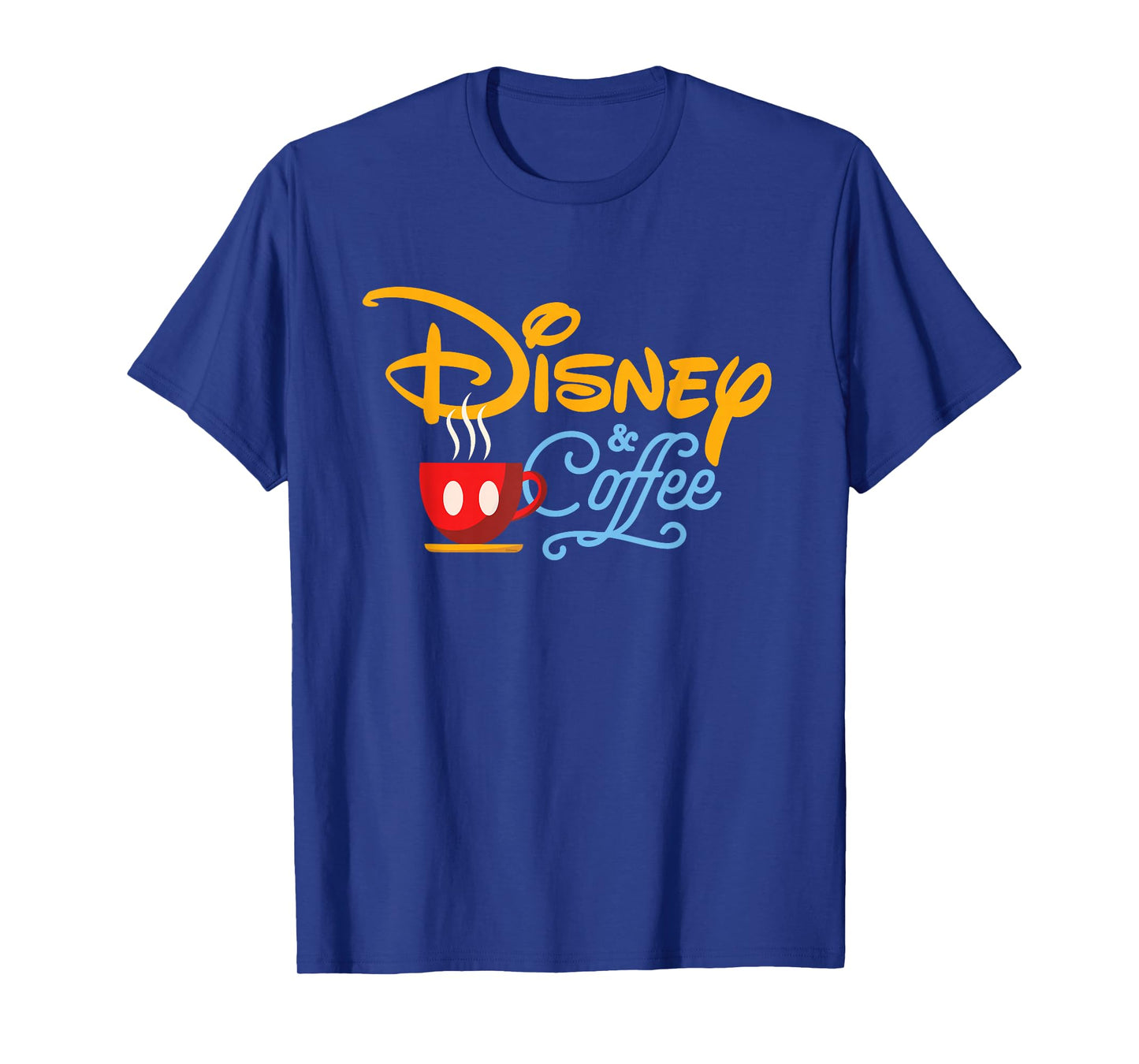 Disney & Coffee Mickey Mouse Coffee Cup Script Logo T-Shirt