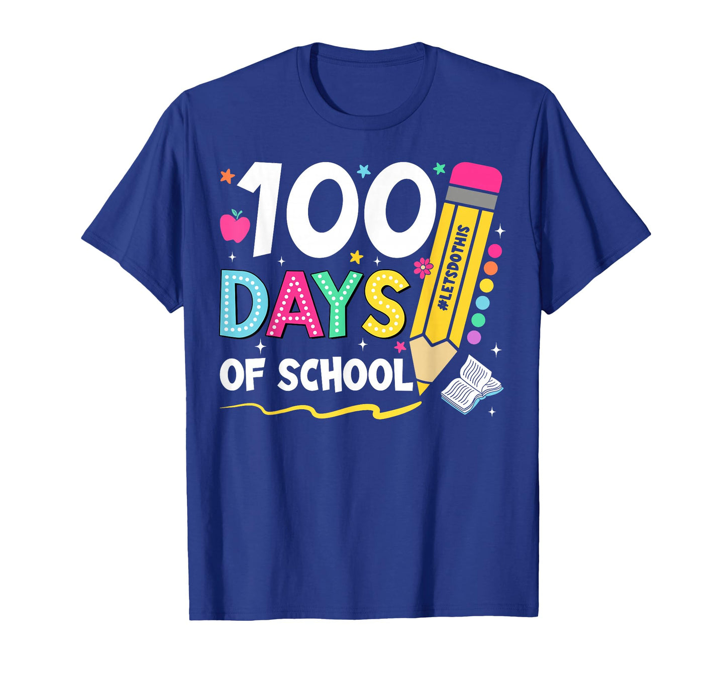 Teacher Kids Retro Groovy 100 Days Happy 100th Day of School T-Shirt