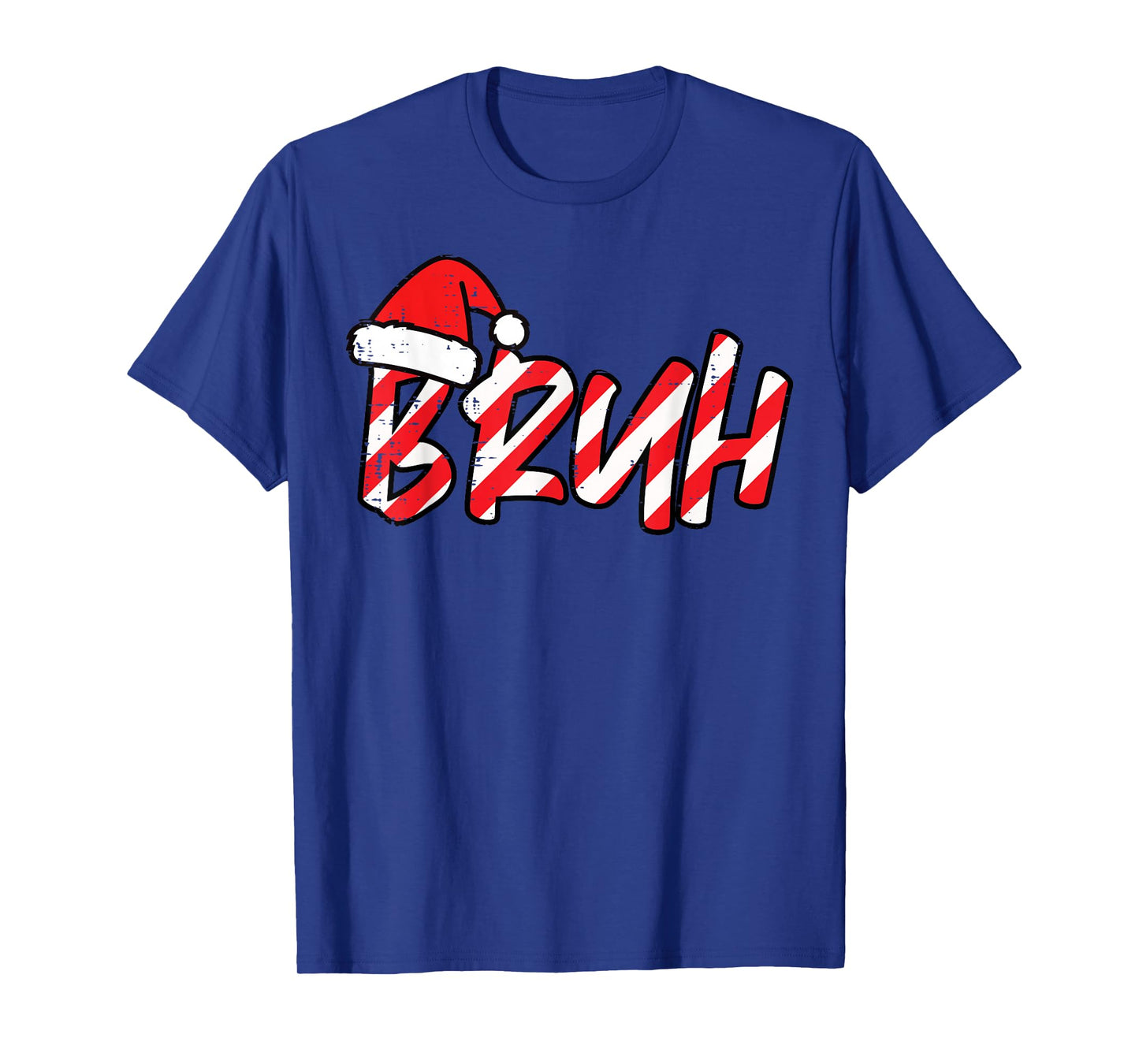Christmas Bruh Candy Cane Santa Hat Xmas Meme Men Women Kids T-Shirt