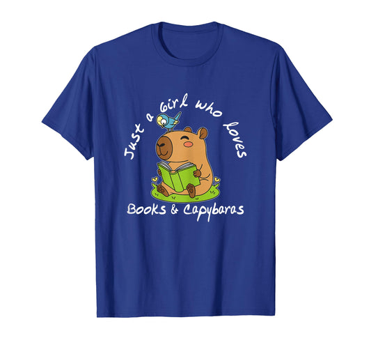 Just a Girl who Loves Books and Capybaras T-Shirt