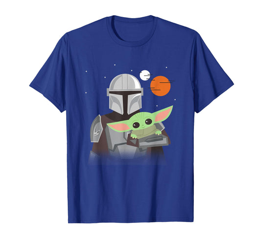 Star Wars The Mandalorian Din Djarin And Grogu In Space T-Shirt