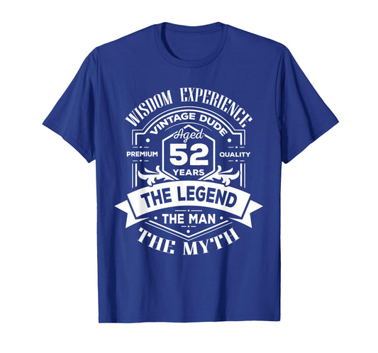 Vintage The Man Myth Legend 52 Birthday Tee for 52 Years Old T-Shirt