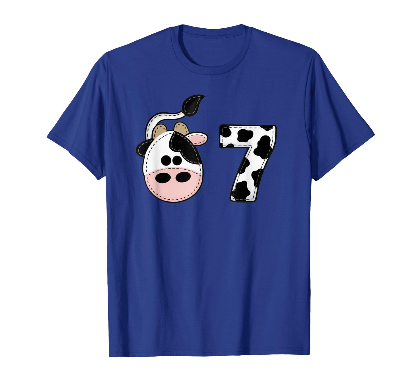 Six Seven 67 Cow Print Numbers 6 and 7 Animal Lovers Farm T-Shirt