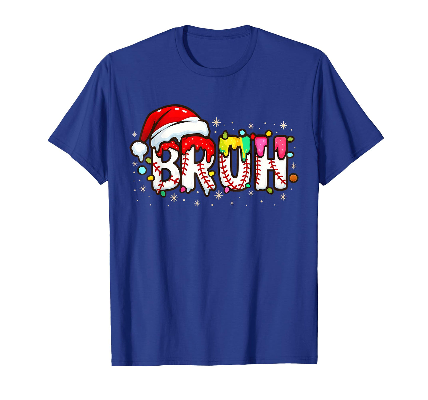 Funny Santa Bruh Baseball Christmas Xmas Meme Pajamas Family T-Shirt