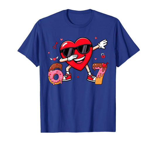 Valentines Day Six Seven Bruh 6 7 Meme Dab Heart Kids Boys T-Shirt