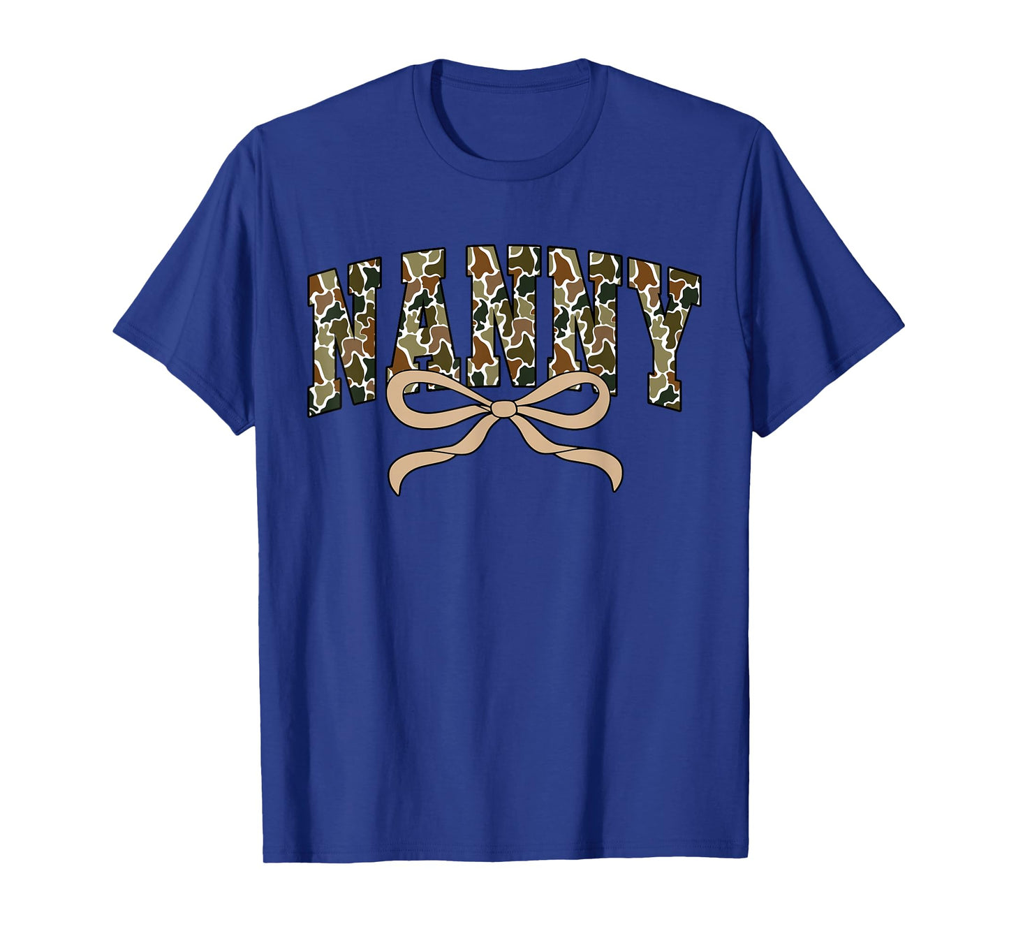 Retro Camo Nanny Coquette Bow Camouflage Grandma Mother Day T-Shirt