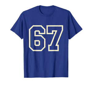 Vintage Six Seven Funny 67 Meme Retro 6 7 Number T-Shirt