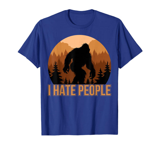 I Hate People Sasquatch or Bigfoot Retro Funny Squatch T-Shirt