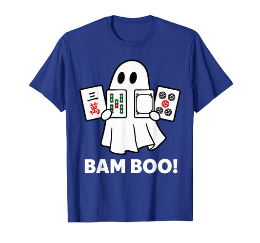 Halloween Ghost Playing Mahjong Spooky Bam Boo Funny Costume T-Shirt