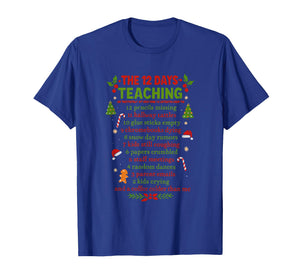 Retro The 12 Days of Teaching Christmas Teacher Xmas Holiday T-Shirt